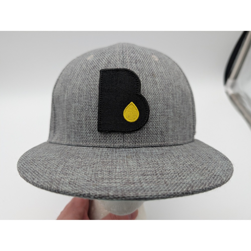 Grassroots California Bolder Extracts Fitted Hat Grey Hemp Flat Brim Size 7 1/2